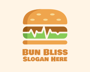 Bun - Hamburger Sandwich Pulse logo design