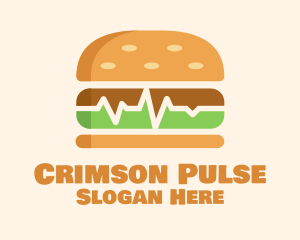 Hamburger Sandwich Pulse logo design