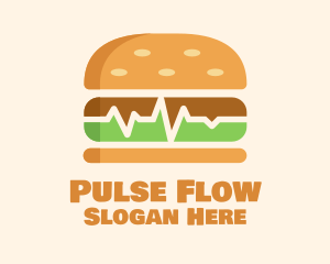 Hamburger Sandwich Pulse logo design