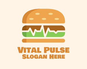 Hamburger Sandwich Pulse logo design