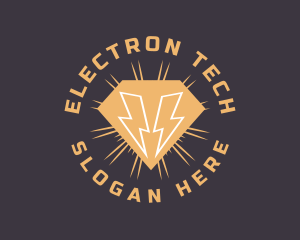 Electron - Diamond Thunderbolt Power logo design