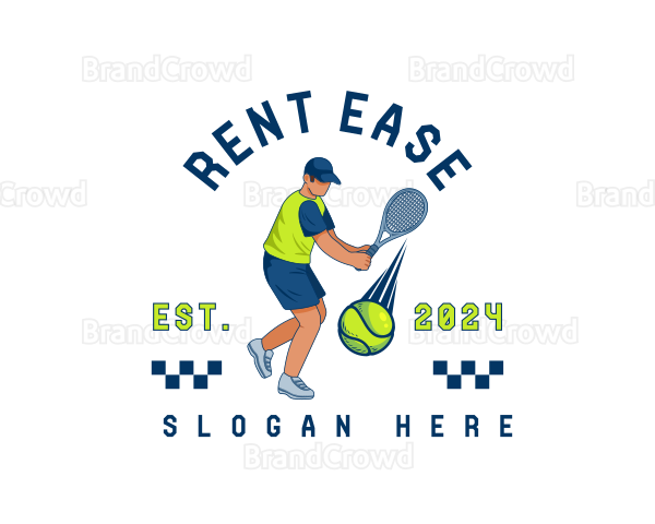 Tennis Racket Player Logo