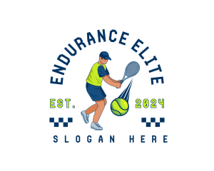 Tennis Racket Player Logo