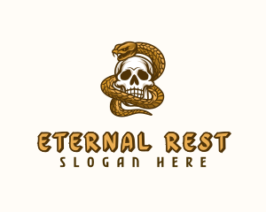 Undead Skull Snake logo design