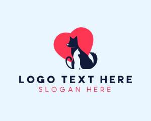 Pet Store - Dog Cat Love logo design