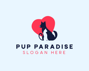 Dog Cat Love logo design