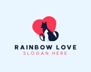 Dog Cat Love logo design