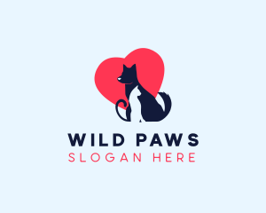 Dog Cat Love logo design