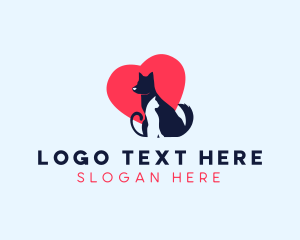 Cat - Dog Cat Love logo design