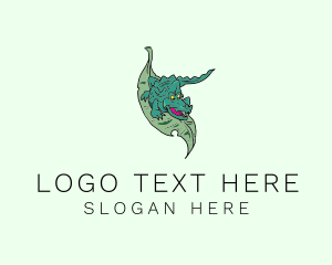 Caiman - Crocodile Reptile Animal logo design