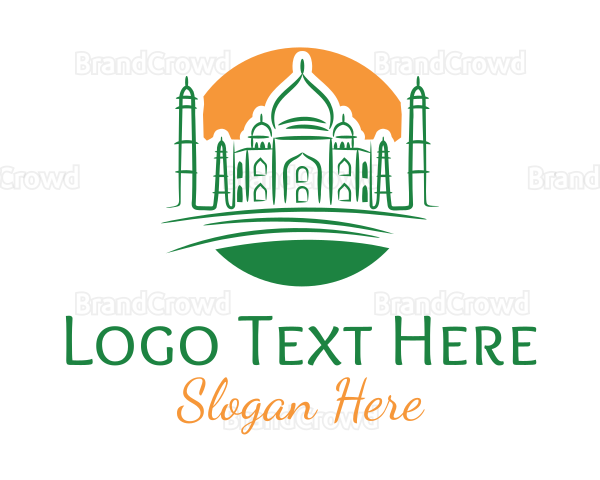 Taj Mahal India Drawing Logo