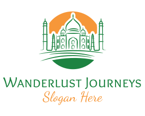 Travelling - Taj Mahal India Drawing logo design