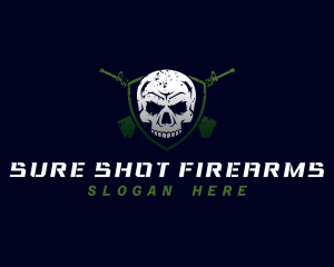 Shield Skull Firearm logo design