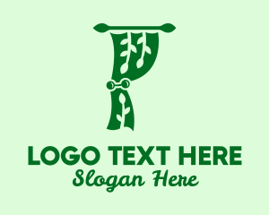 Interior Stylist - Green Eco Curtain logo design