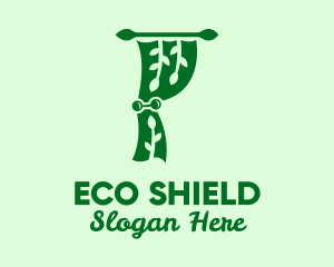 Green Eco Curtain  logo design