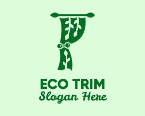 Green Eco Curtain  logo design