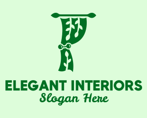 Green Eco Curtain  logo design