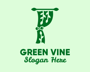 Green Eco Curtain  logo design