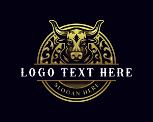 Vintage - Elegant Bull Horn logo design