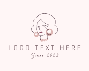 Earring - Beautiful Woman Jewelry logo design