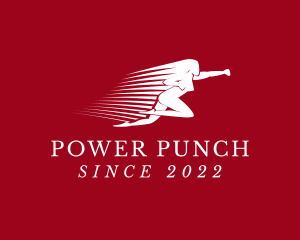 Punch - Fast Woman Superhero logo design