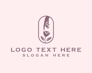 Plant - Flower Hand Organic logo design