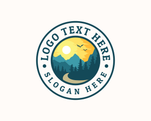 Adventure - Forest Trail Mountain logo design