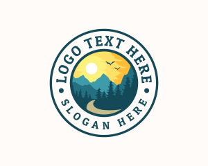 Yellowstone - Forest Trail Mountain logo design