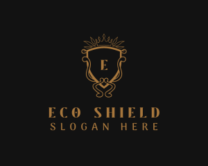 Ornamental Crown Shield logo design