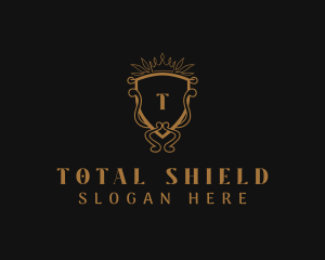 Ornamental Crown Shield logo design