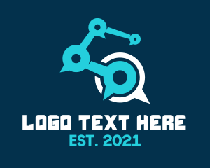 Chain - Modern Chat Link logo design