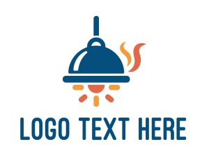 Food Blog - Cloche Lamp Light logo design