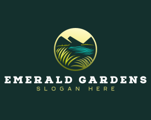 Grass Gardening Landscape logo design