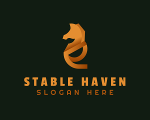 Riding - Elegant Horse Company Letter E logo design
