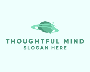 Thinking - Science Brain Orbit logo design