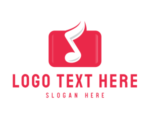 Note - Red Music Note logo design