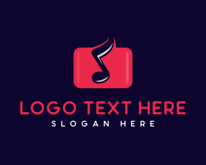 Youtube - Music Note Application logo design