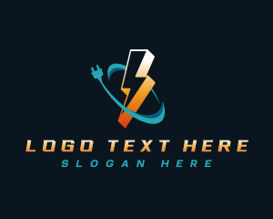 Lightning Bolt Plug logo design