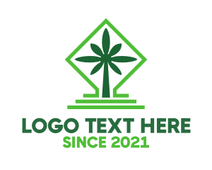 Drug - Green Cannabis Shrine logo design