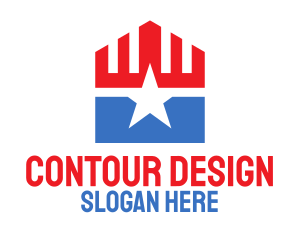 Patriotic Star Pentagon logo design