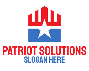 Patriotic Star Pentagon logo design