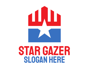 Patriotic Star Pentagon logo design