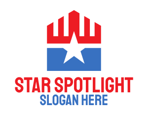 Patriotic Star Pentagon logo design