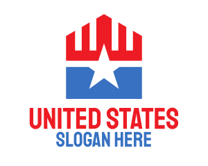 Patriotic Star Pentagon logo design