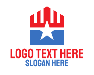 Polygonal - Patriotic Star Pentagon logo design