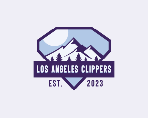 Camper - Mountain Adventure Hiking logo design