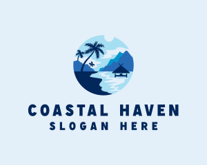 Travel Beach Vacation logo design