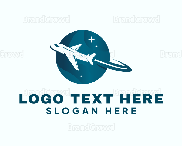 Flying Airplane Transport Logo