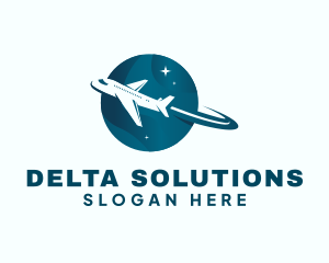 Flying Airplane Transport logo design