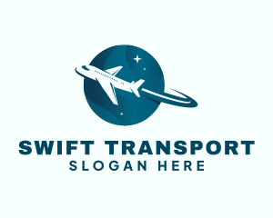 Flying Airplane Transport logo design